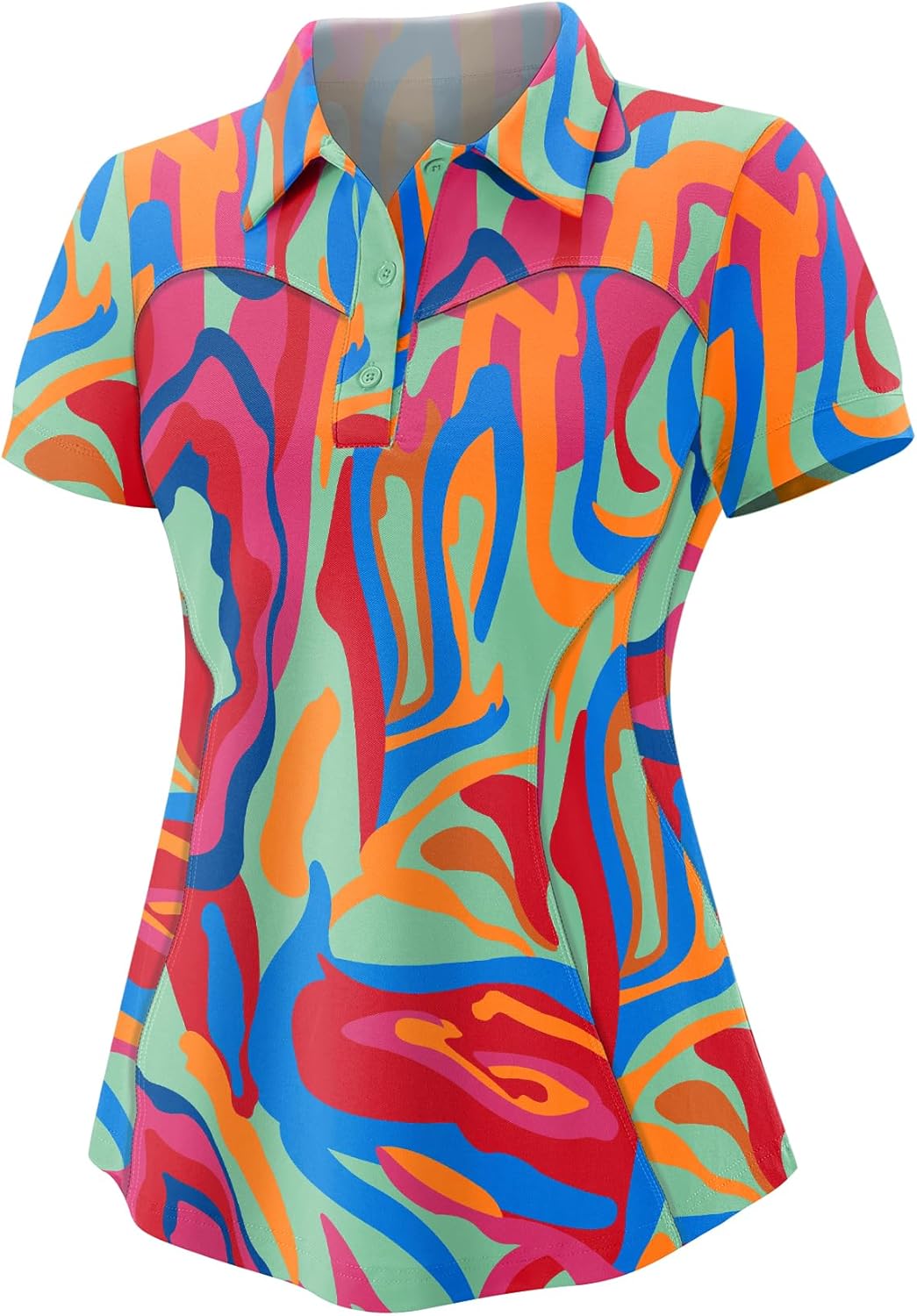 TFSDOD Womens Golf Polo Shirts Collared Short Sleeve T Shirt Lightweight Moisture Wicking Polo Casual 3 Buttons Outfits - Image 3