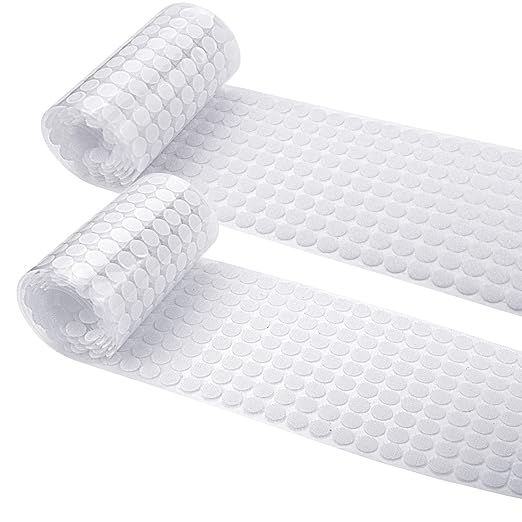 JANYUN 1008pcs Self Adhesive Dots,2/5" 10mm Diameter Sticky Dots Back Dots Hook and Loop Tapes White Classroom Office Home