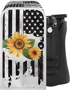 USA Flag Sunflower Electric Can Opener Cover Kitchen Appliance Cover Can Opener Dust Cover Kitchen Decor Electric Can Opener Dust Cover