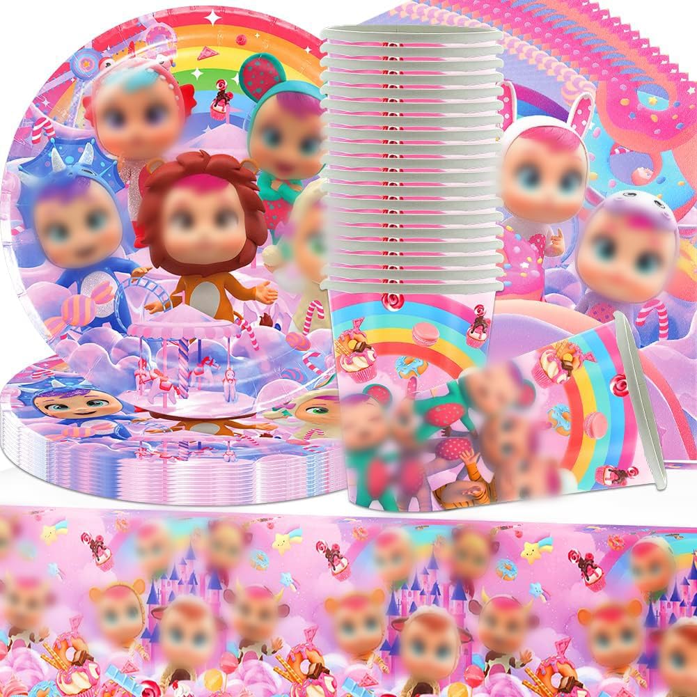 Prinzessin Geburtstag Dekoration Set – 61-teiliges Party-Set Mit Tellern, Tassen, Servietten & Tischdecke Für Bis Zu 20 Gäste