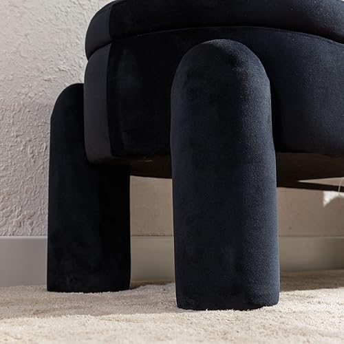 Miniatura 4 de Ya-Home Moderno banco de almacenamiento, banco otomano tapizado de 44.7 pulgadas, taburete de tela de terciopelo, bonito banco de entrada para