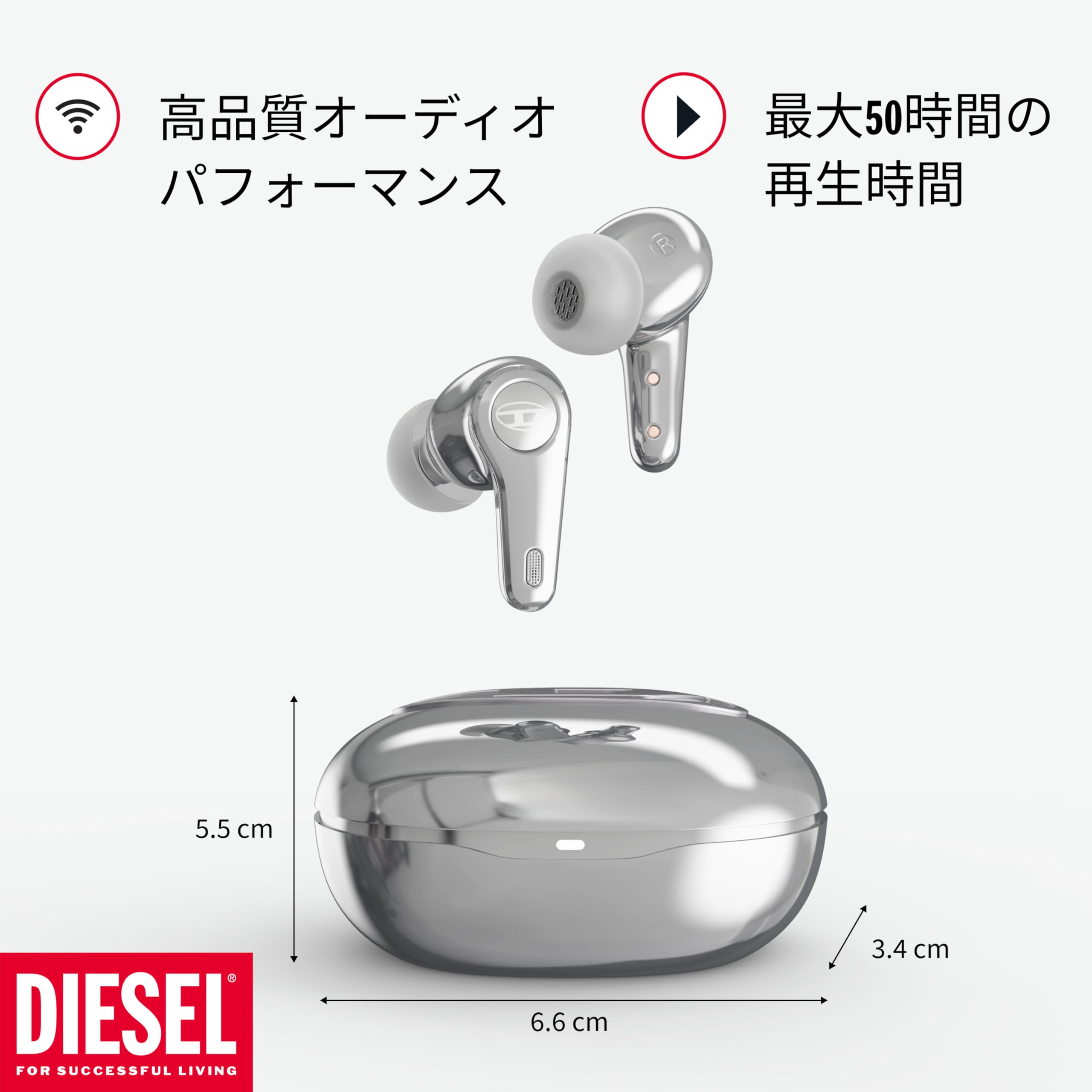 Amazon.co.jp: DIESEL ワイヤレスイヤホン イヤホン Bluetooth5.2