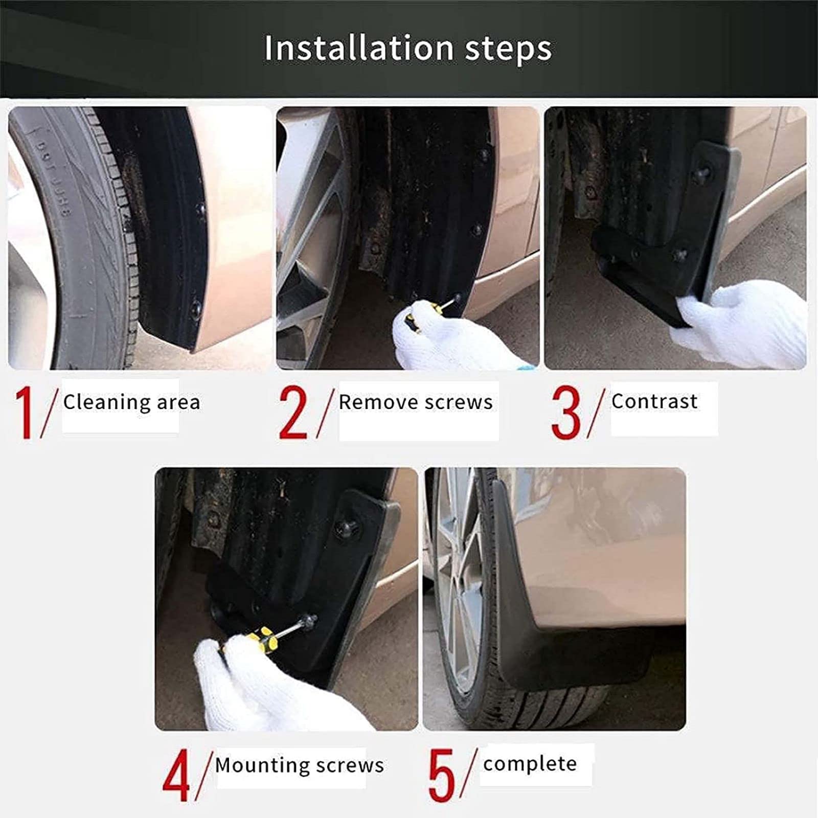 For Ford Mondeo MK4 2007-2012 ABS Plastic Fender Car Tire Mud Shield 4PCS