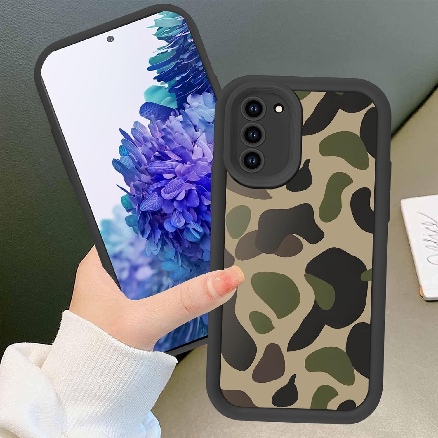 Leopard Phone Case for Samsung S20 FE 5G/S20 Lite/S20 Fan Edition 6.5",Unique Army Green Pattern Aesthetic Stylish Classic Cool Design Cases Cover Soft Silicone TPU Slim Shockproof Protective image 5