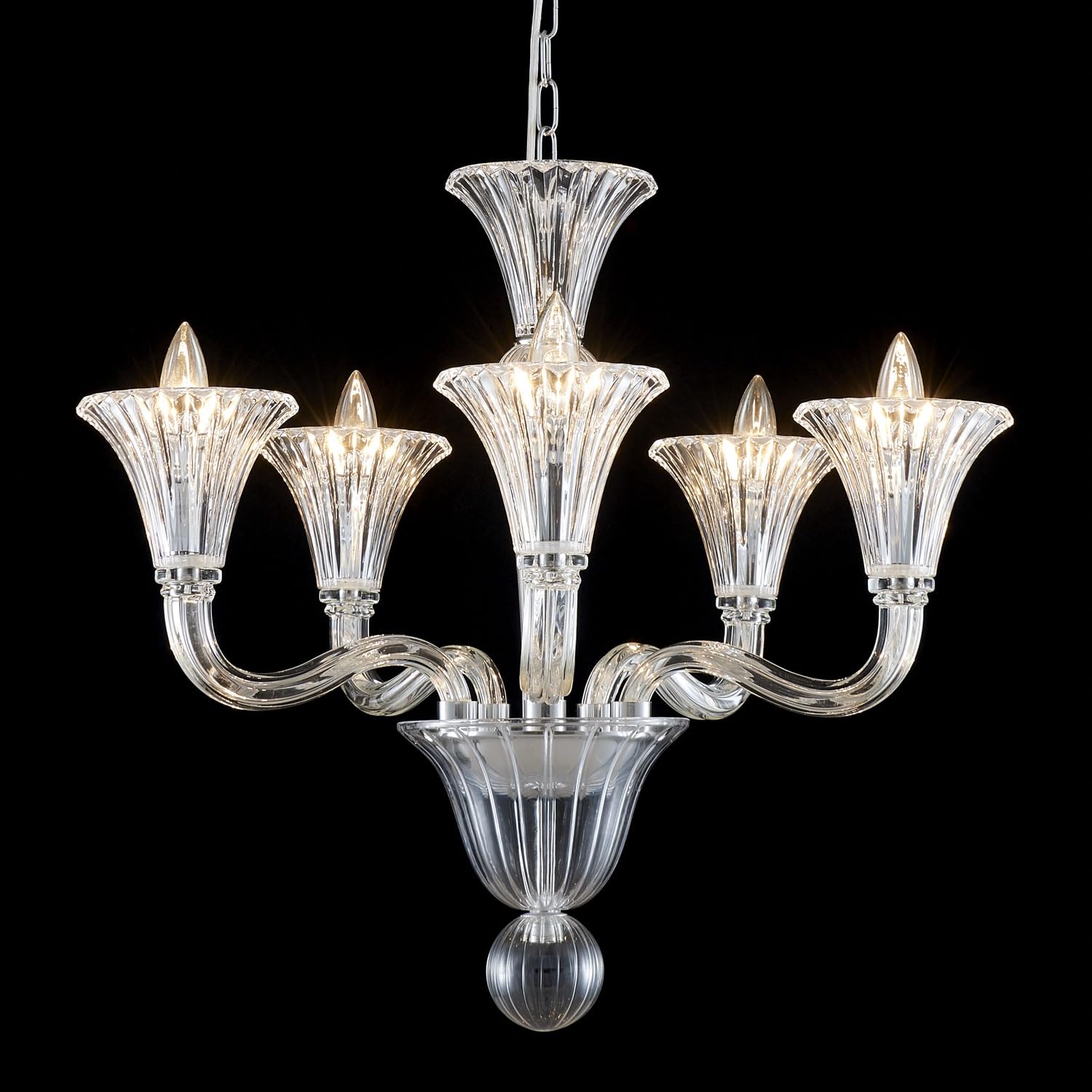 Saint Mossi 5 Light Crystal Chandelier, Modern Dining Room Light