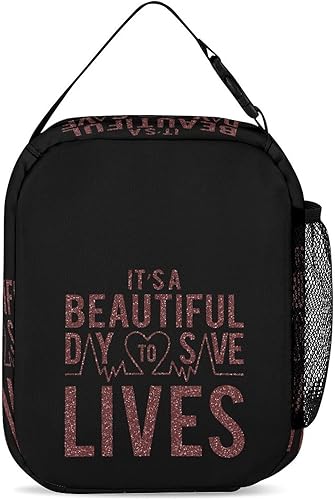 Miniatura 3 de It's A Beautiful Day to Save Lives Insulated Lunch Bag for Women Men Reusable Lunch Box Tote Bag for Work Travel