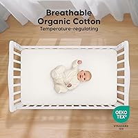 Vista 3 de KeaBabies Paquete de 2 sábanas ajustadas orgánicas para cuna para niños y niñas - 52x28 Sábanas ajustadas para colchón de cuna, cubierta de jersey