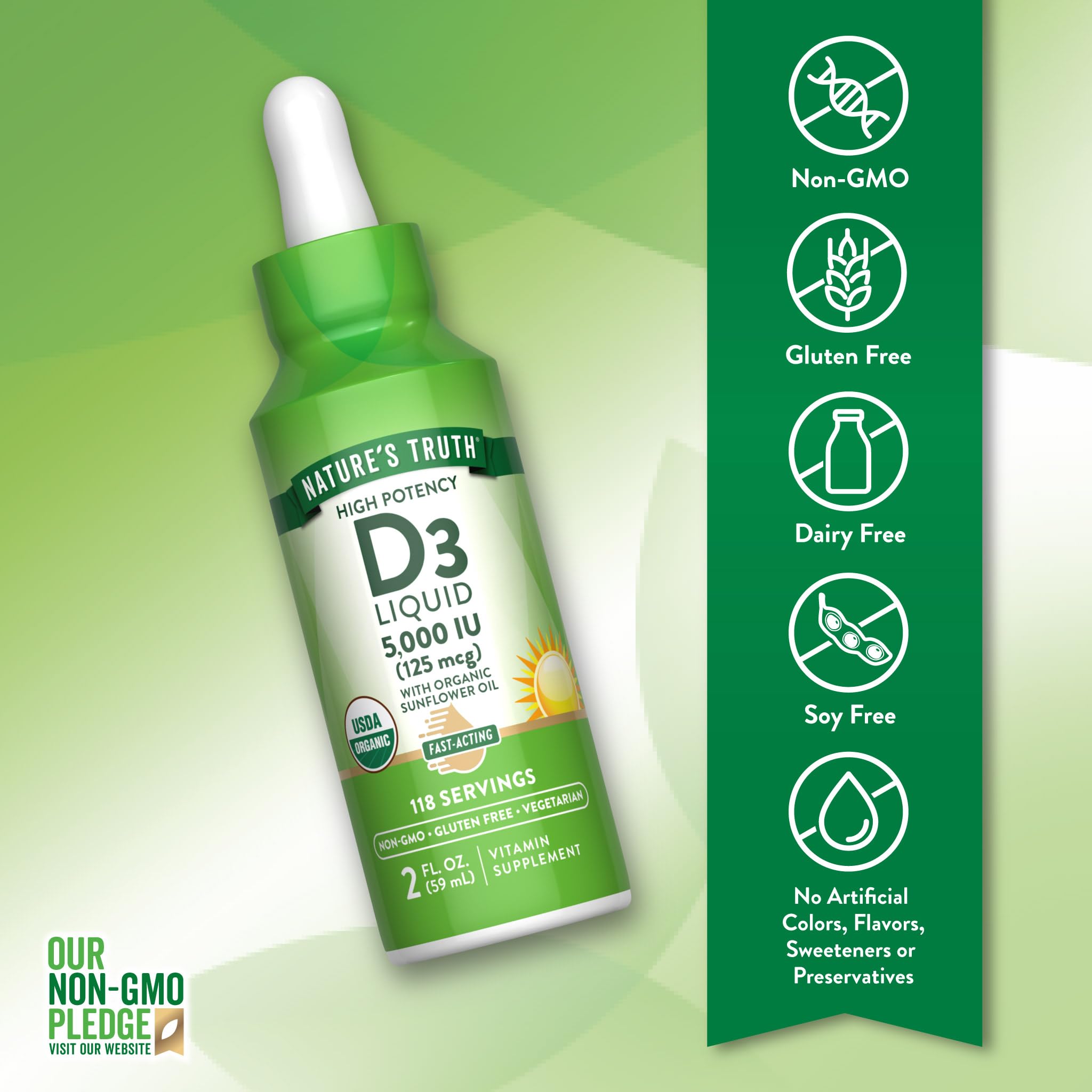Nature's Truth Vitamin D3 Liquid | 5000 IU | 2 fl oz — Amazon image 3