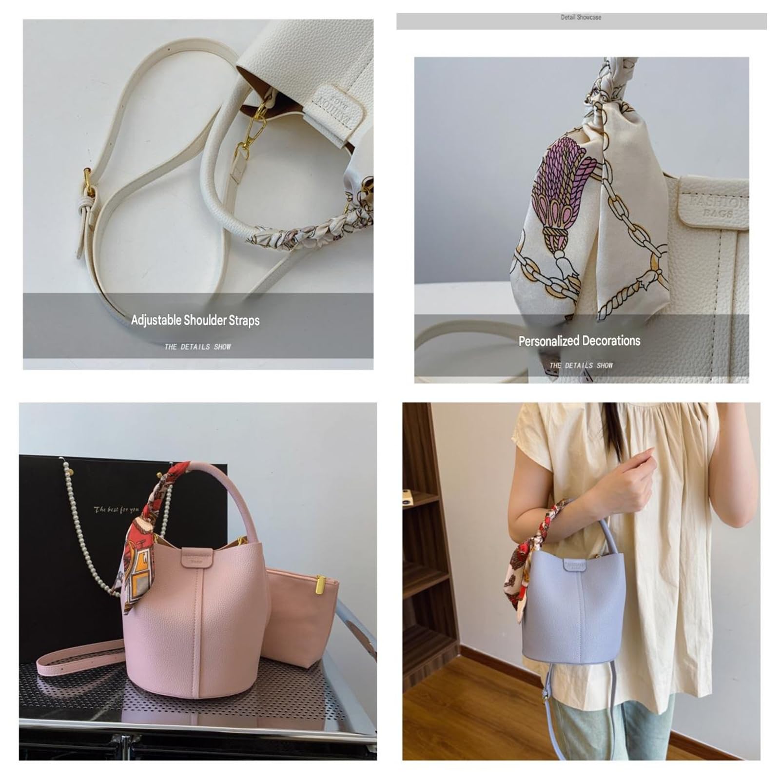 Bolso cruzado De Viaje Versátil Con Elegante Detalle Bufanda Seda Bandolera O Mano