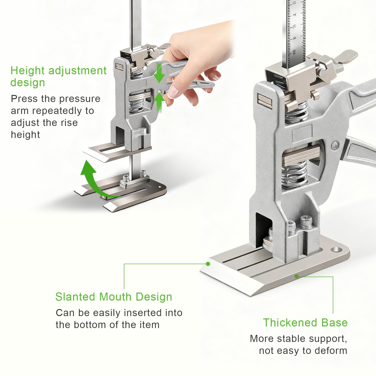 2 Stück Arbeitssparender Arm, Arm Hebewerkzeug mit Skala, Arm Handwerkzeugheber mit Langsam und Schnell Hebefunktion, Möbelheber für Möbel, Türen, Board Heber, 200kg Hubkapazität