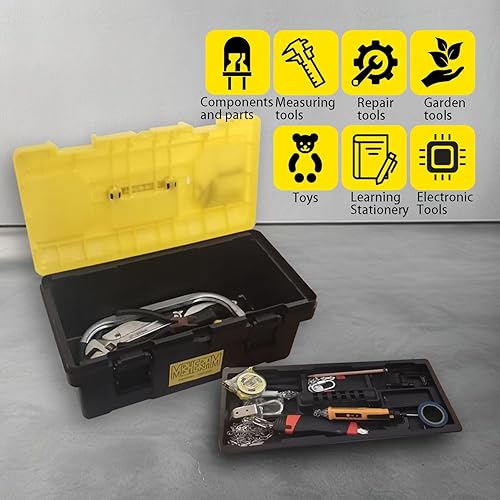 Miniatura 5 de Caja de herramientas de 19 pulgadas Caja de plástico con asa Almacenamiento de herramientas Bandeja interior extraíble ligera fácil de transportar