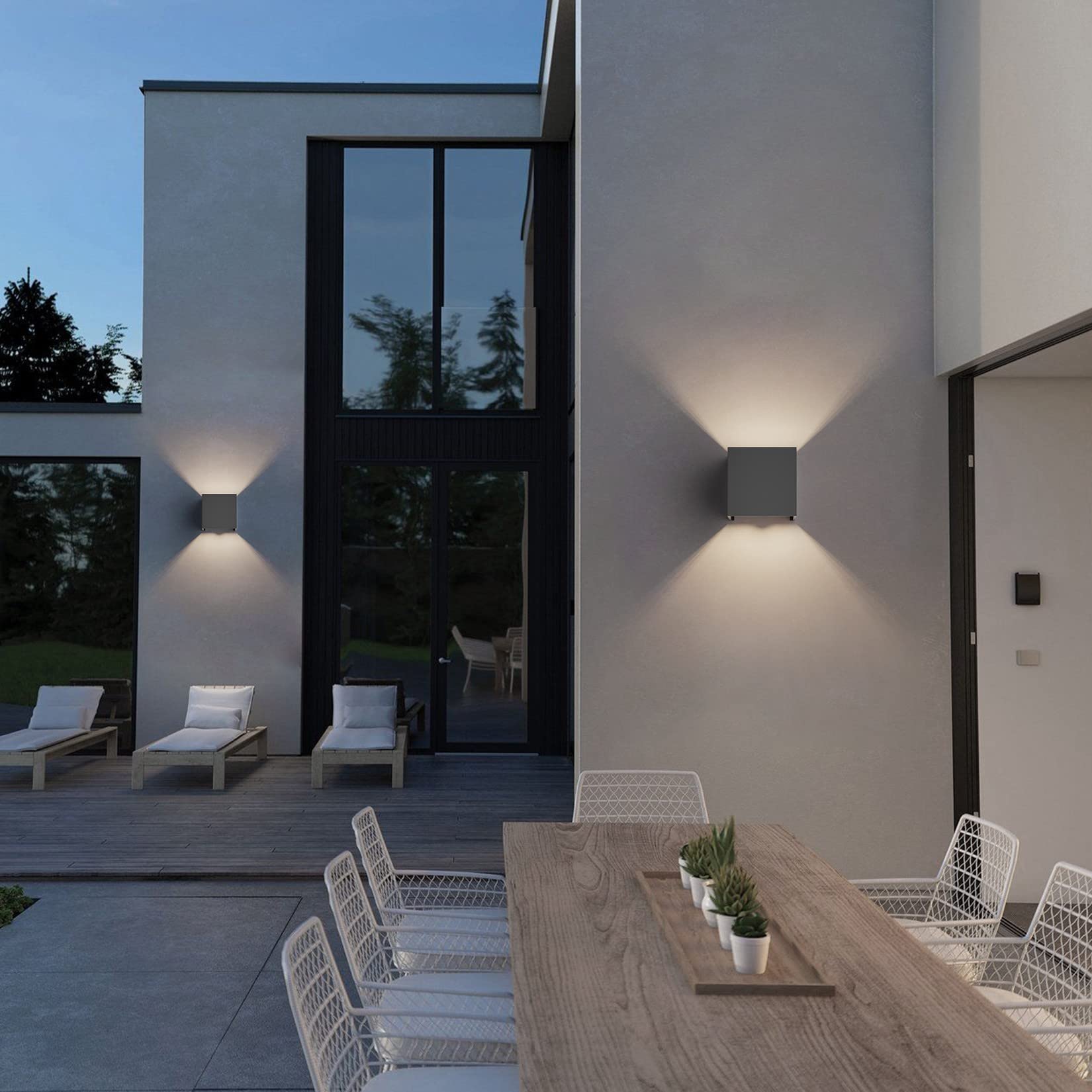 Klighten 2 Stück Aussenlampe mit Bewegungsmelder Naturweiß 4500K, Schwarz | mit Austauschbarer G9 Lampe, Einstellbarer Lichtstrahl, Wasserdicht IP54, Aluminium Außenwandleuchten für Garten, Terrassen