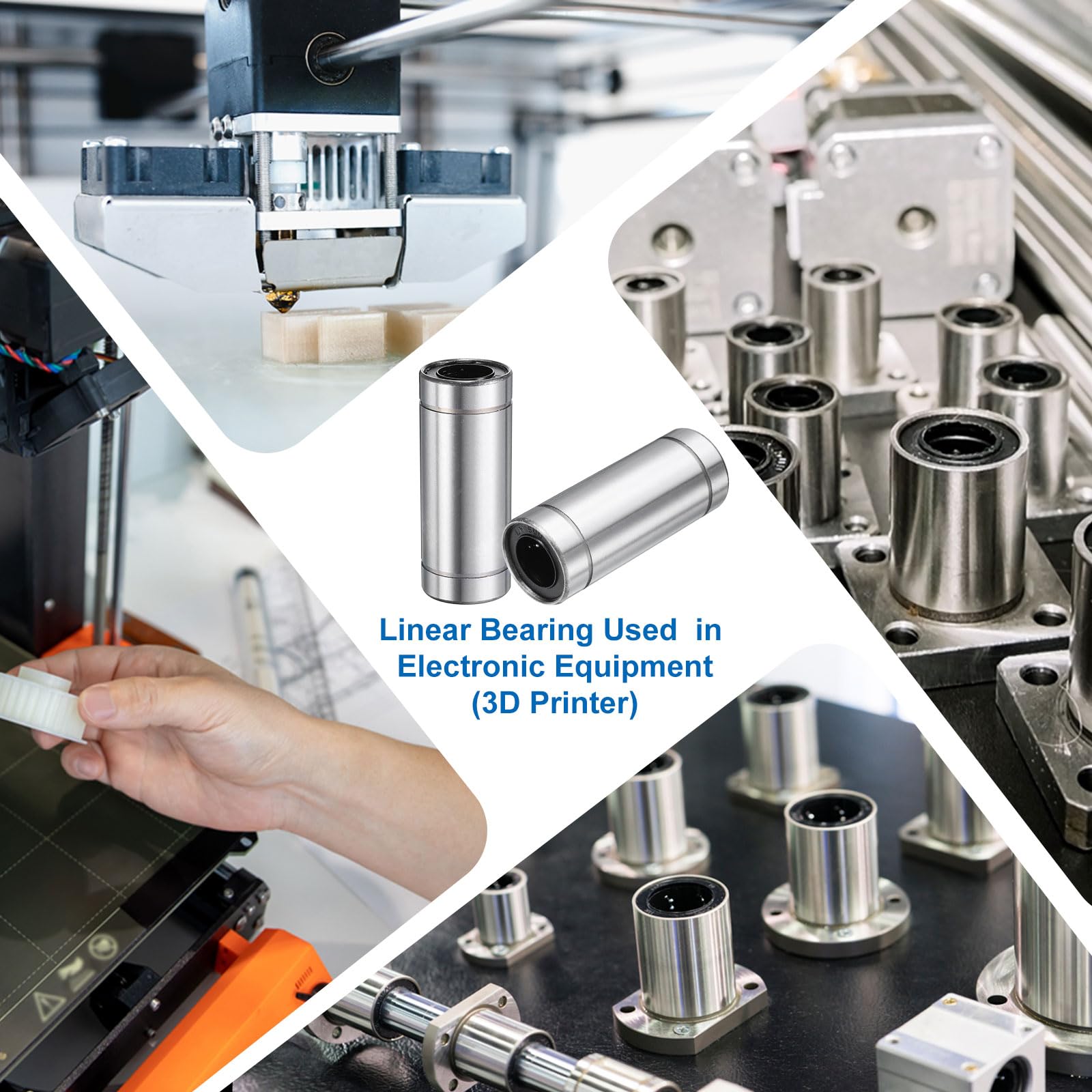 QUARKZMAN 6Pz Cuscinetto listare Lm16Luu 16mm Foro 28mm OD 70mm L Cuscinetti listari a Sfere Doppio Lato Guarnito Gomma Acciaio per Macchina Cnc Stampante 3D Confezionamento Alimentare