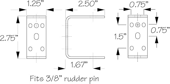 Sea-Lect Designs TrucourseTM Rudder Mounting Gudgeon (Multi Mount Bracket)