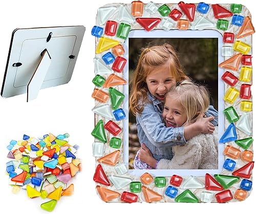 Kit de marcos de fotos de mosaico para niños, artes y manualidades para niños de edades de 6 a 8 años, manualidades para niños y preadolescentes,