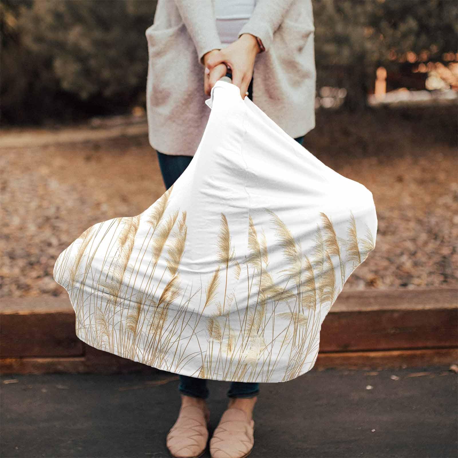 Nursing Cover for Breastfeeding Scarf, Fall Autumn Plant Baby Car Covers Super Soft Multi Use for Canopy Shopping Cart Cover Blanket Stroller Cover