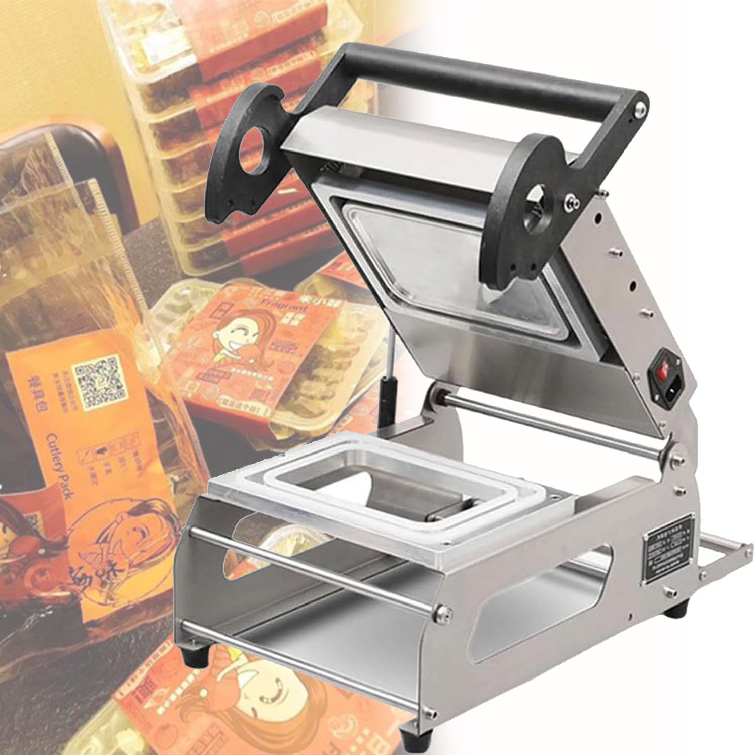 AYCDL 600w Commercial Food Heat Sealer Machine,Sandwich Tray Heat Sealing Machine,For Liquid/Juicy Food/Fresh Meats