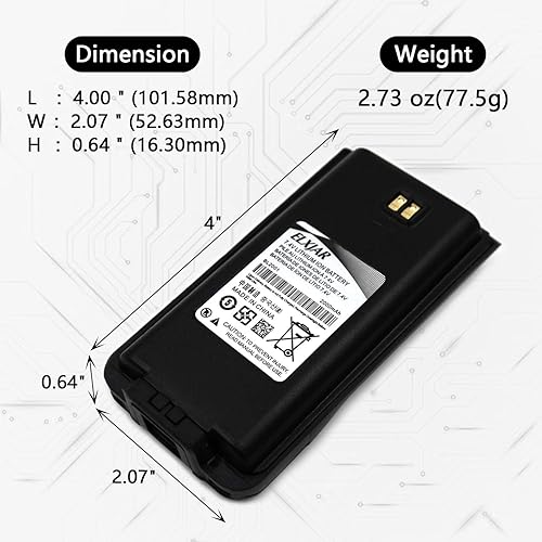 Miniatura 2 de elxjar Paquete de 2 baterías de iones de litio de 7.4V 2000mAh compatible con Hytera HYT TC-610 TC-620 TC-618 TC-626 TC-610S BL2001 BL1204