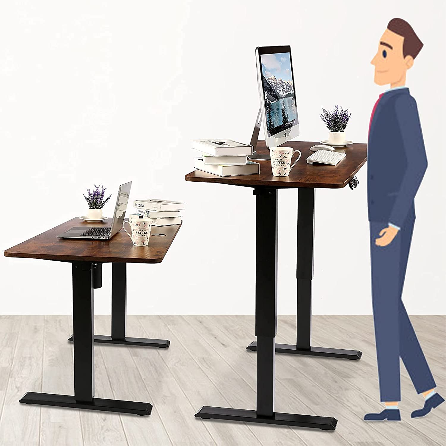 Electric Standing Desk 48 x 24 inches, Adjustable Height Computer Desk