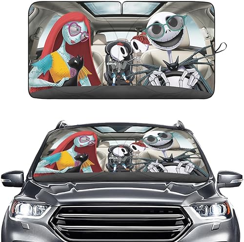 Miniatura 28 de GENANY Divertido parasol para parabrisas para sedán, SUV, camión (55 x 29 pulgadas), parasol de automóvil, bloquea los rayos UV, accesorios