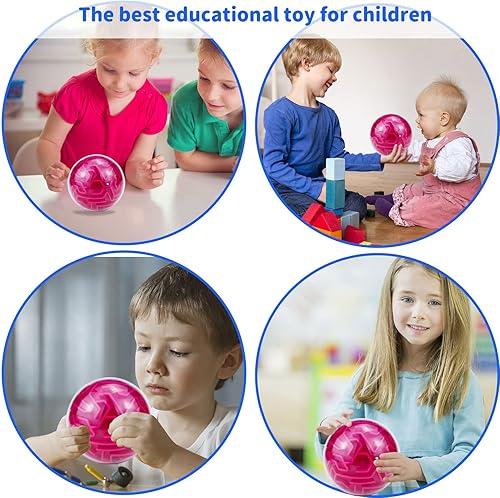 Miniatura 20 de Paquete de 2 bolas de rompecabezas de laberinto 3D, juego de rompecabezas de cerebro, cubo de memoria de gravedad, regalo de juguete educativo