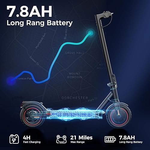 Miniatura 4 de Patinetas eléctricas para niños, motor de 5001000 W, velocidad máxima de 1825 mph, llantas de 8.59.3 pulgadas, autonomía de 2128 millas, de largo