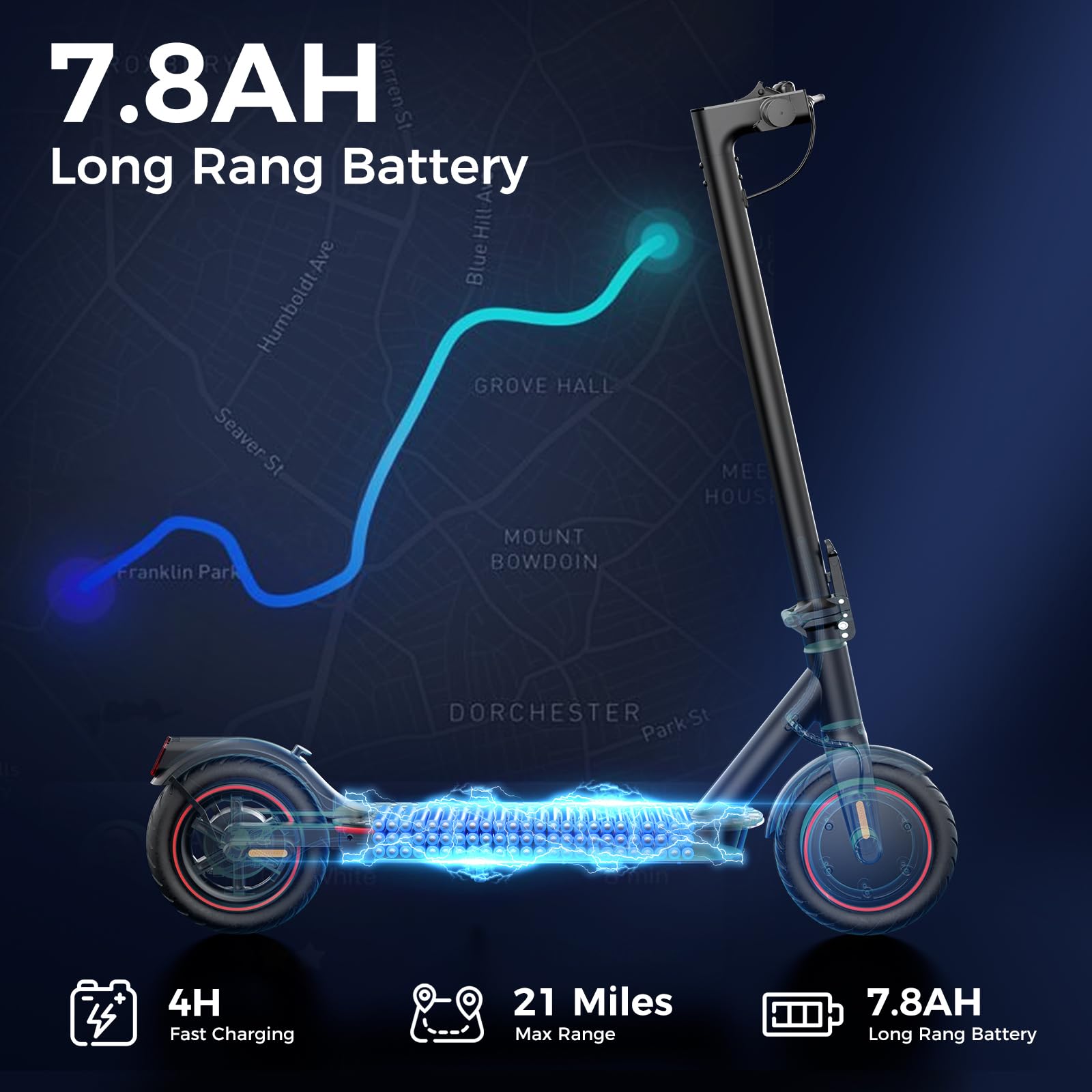 Electric Scooters - 500W/1000W Adult Electric Scooter, 18/25 MPH Top Speed, 8.5'' Tires,21/28 Miles Long Range, Portable E Scooter for Adults and Teens