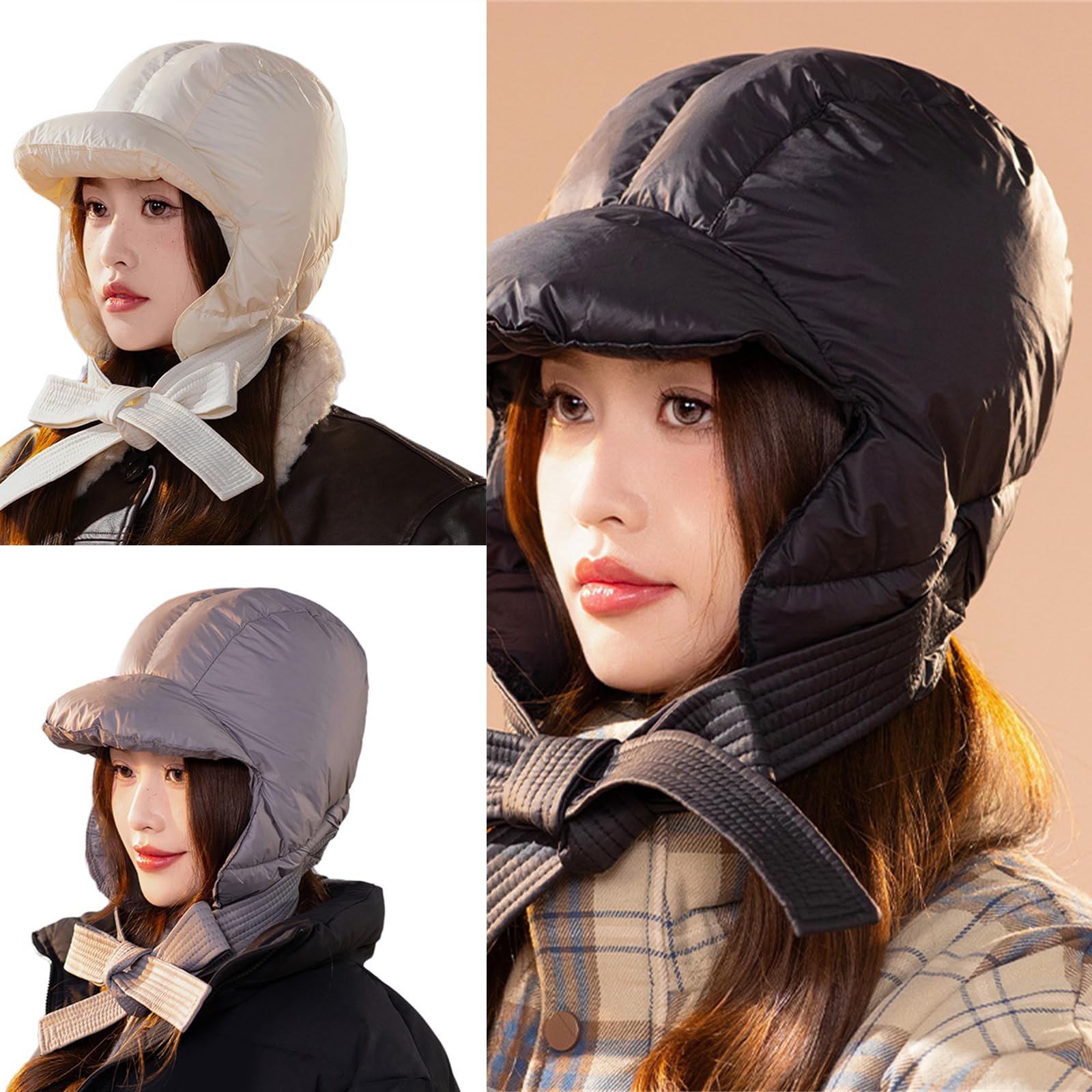 GRABAGECAN Unisex Winter Trapper Hat Comfortable Padded Winter Hat Cold Weather Hat for Warmth and Comfortable