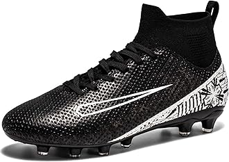 Soccer Cleats for Mens Womens Turf Soccer Shoes Indoor Footall Cleats High Ankle TF AG FG Football Boots Wide Training Sneaker