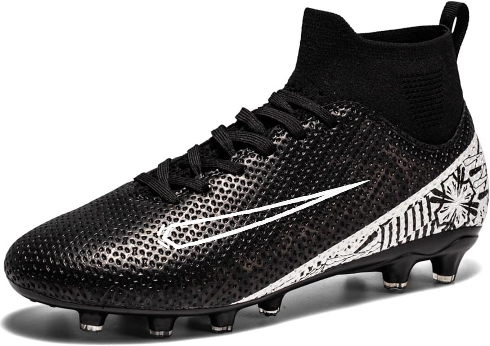 Soccer Cleats for Mens Womens Turf Soccer Shoes Indoor Footall Cleats High Ankle TF AG FG Football Boots Wide Training Sneaker