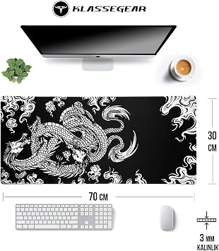Klasse Pro - 6 Farklı Model Dikişli Kenar 70x30 cm Oyuncu Gaming Mouse Pad (Dragon Knot)