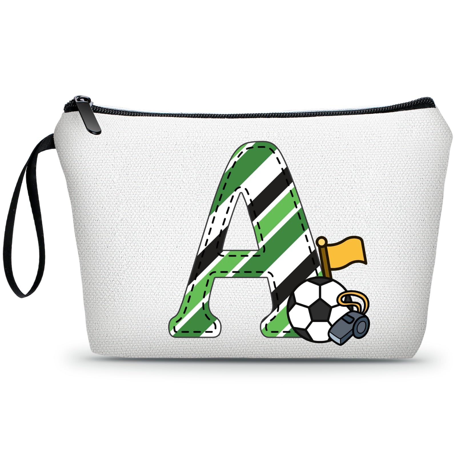 ARIOSEY Soccer Gifts Personalized Soccer Ball Cosmetic Bag for Purse Birthday Inspirational Gifts for Girls Women Team Coach Mom Stuff Travel