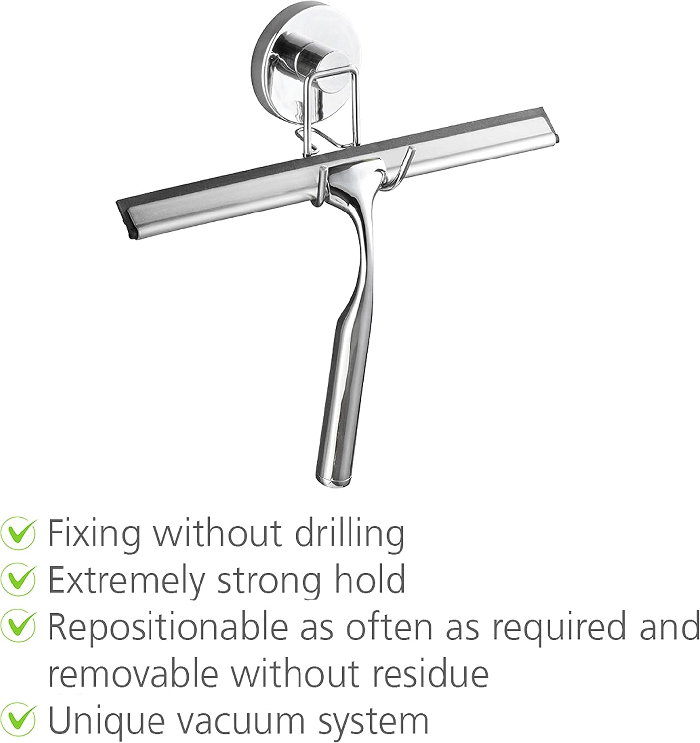 Squeegee for Shower Glass Door with Holder, Shower Squeegee for Shower Doors, Bathroom Squeegee for Shower, Dimensions 9.8 x 8.5 x 2.4 inch, Chrome