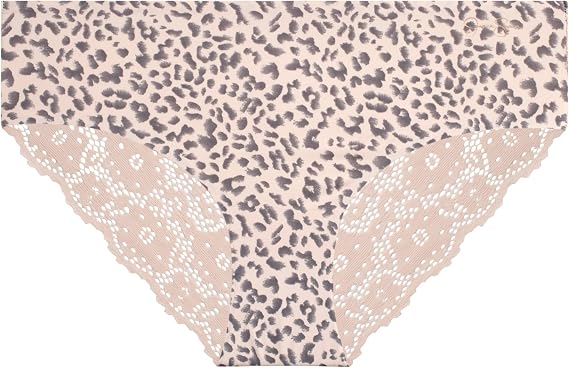 Jessica Simpson Women's Hipster Underwear - 5 Pack Microfiber Lace Trim No Show Seamless Panties, (Sizes: S-XL)