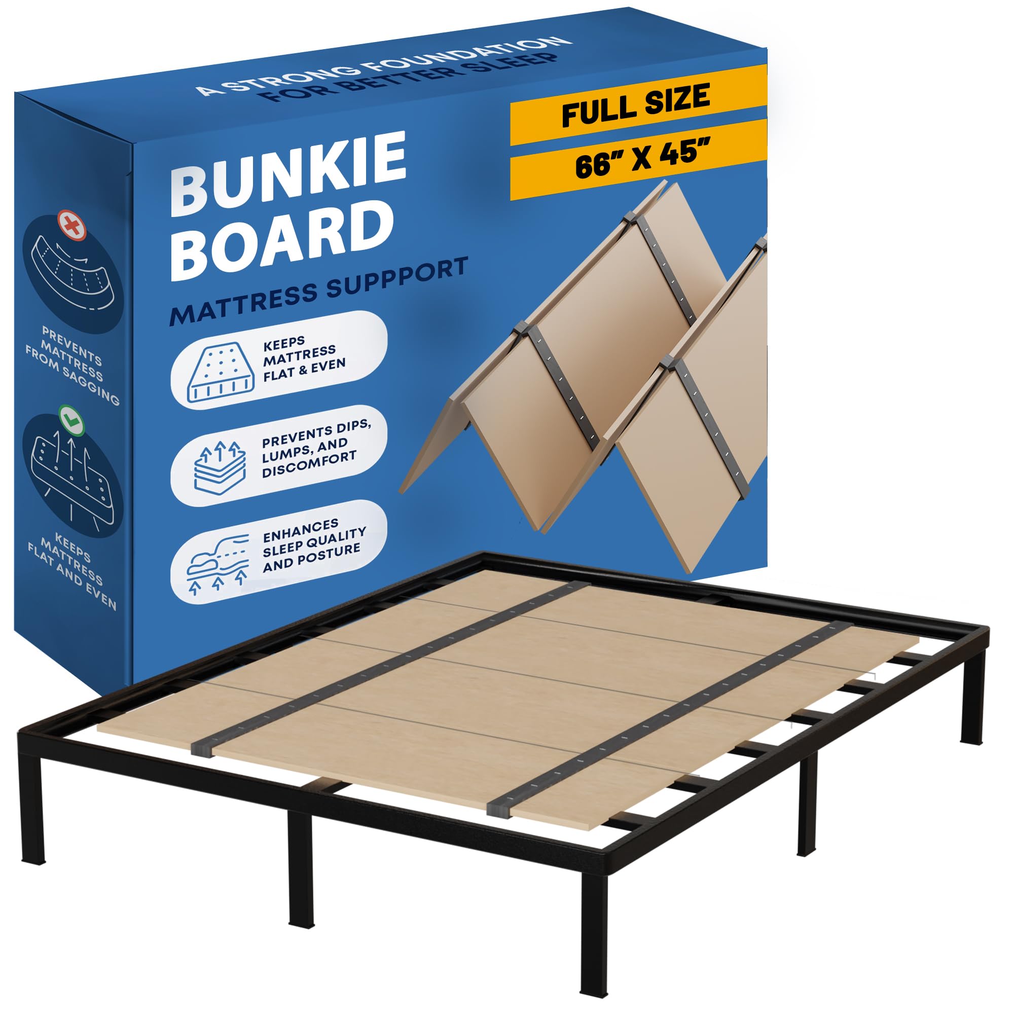 Snapklik.com : Foldable Box Spring, Bunkie Board & Bed-Support Slats To