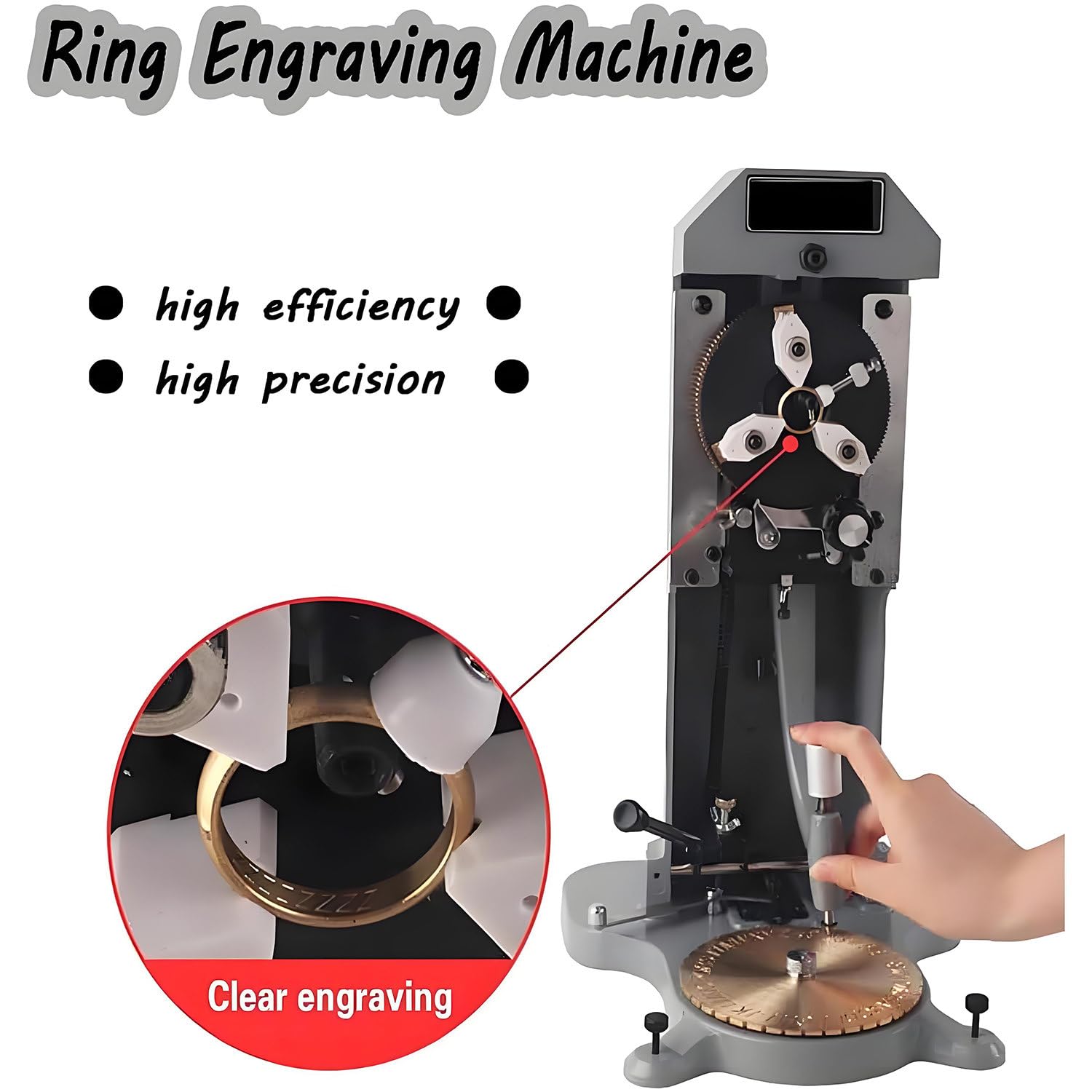 Graveur d'anneaux pour bijoux, machine à cadran double face avec tampon standard pour gravure intérieure, parfait pour les accessoires et cadeaux personnalisés