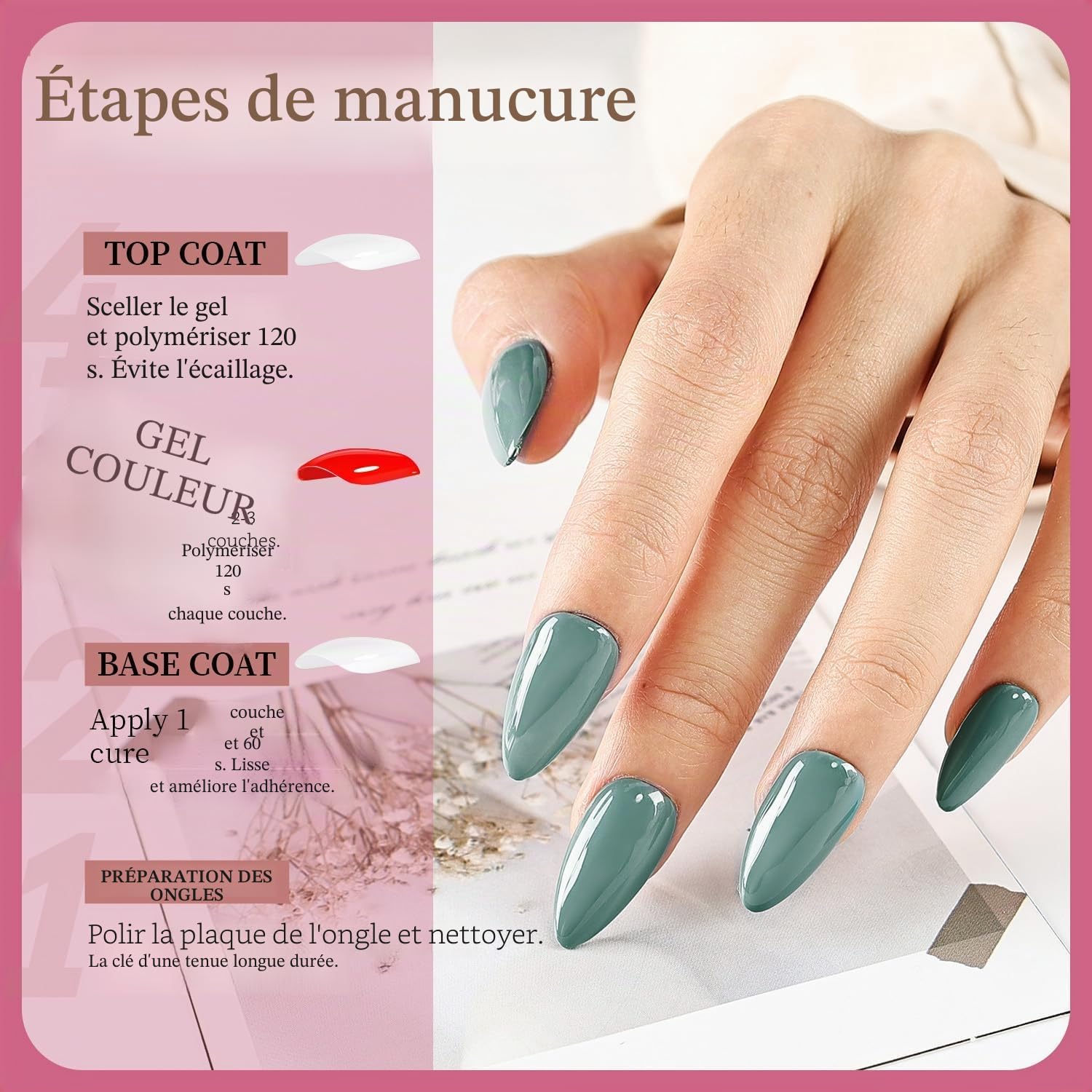 JODSONE Coffret de 32 Vernis Gel - Base & Top Coat Non nécessaire d'essuyer - Effets Mat & Brillant - Choix Professionnel
