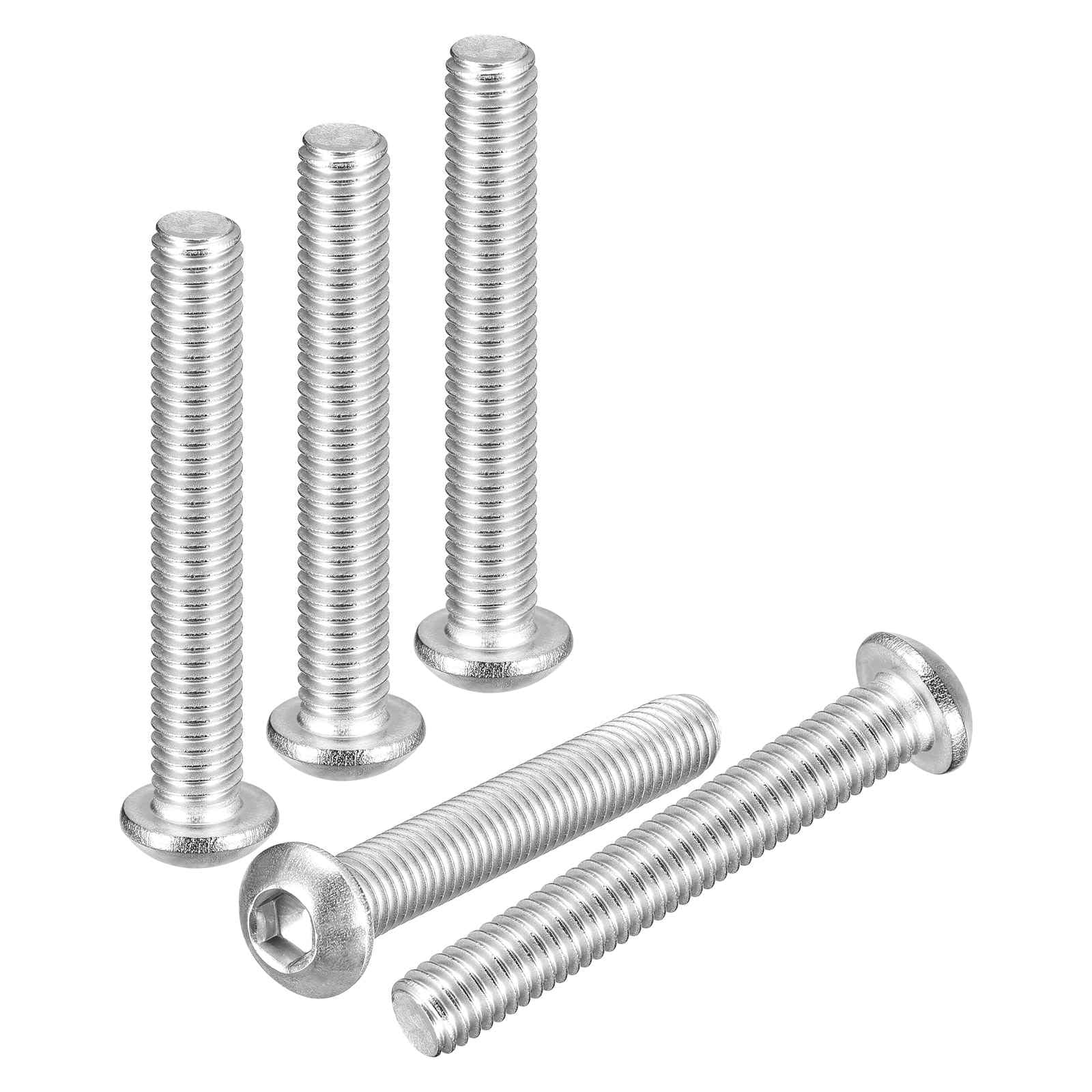 DTGN M6-1x40mm Button Head Socket Cap Screws - 10Pack - Good for Road Bicycle, Mountain Bike, Auto, Motorcycle - 304 Stainless Steel Whitewashed - Hex Socket Drive Fasteners โ image 1