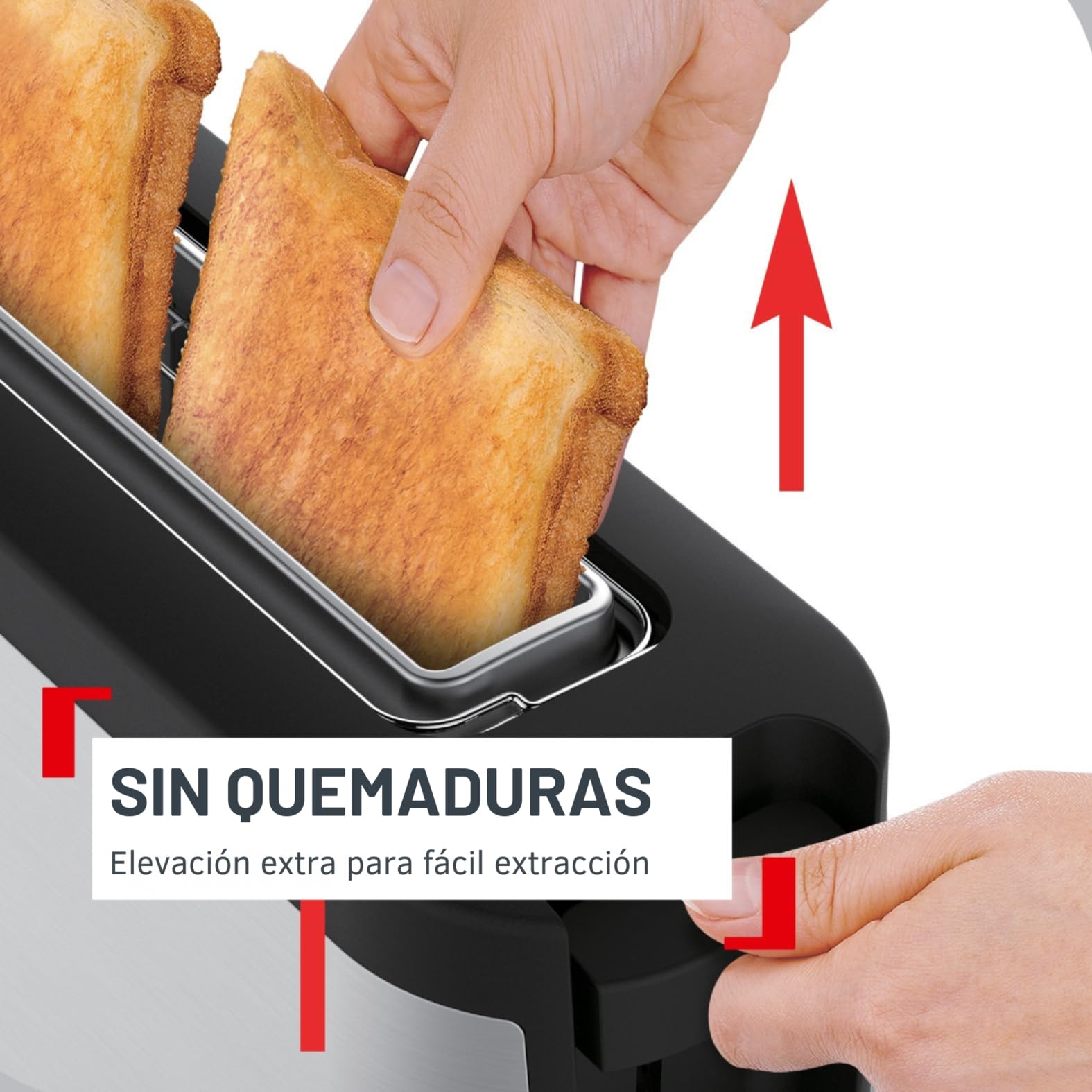 Tefal Tostadora Element, 1 ranura larga de 25 cm, 7 niveles de tostado, 1000 vatios, Rollo integrado, Diseño elegante, Negro y acero inoxidable, TL4308