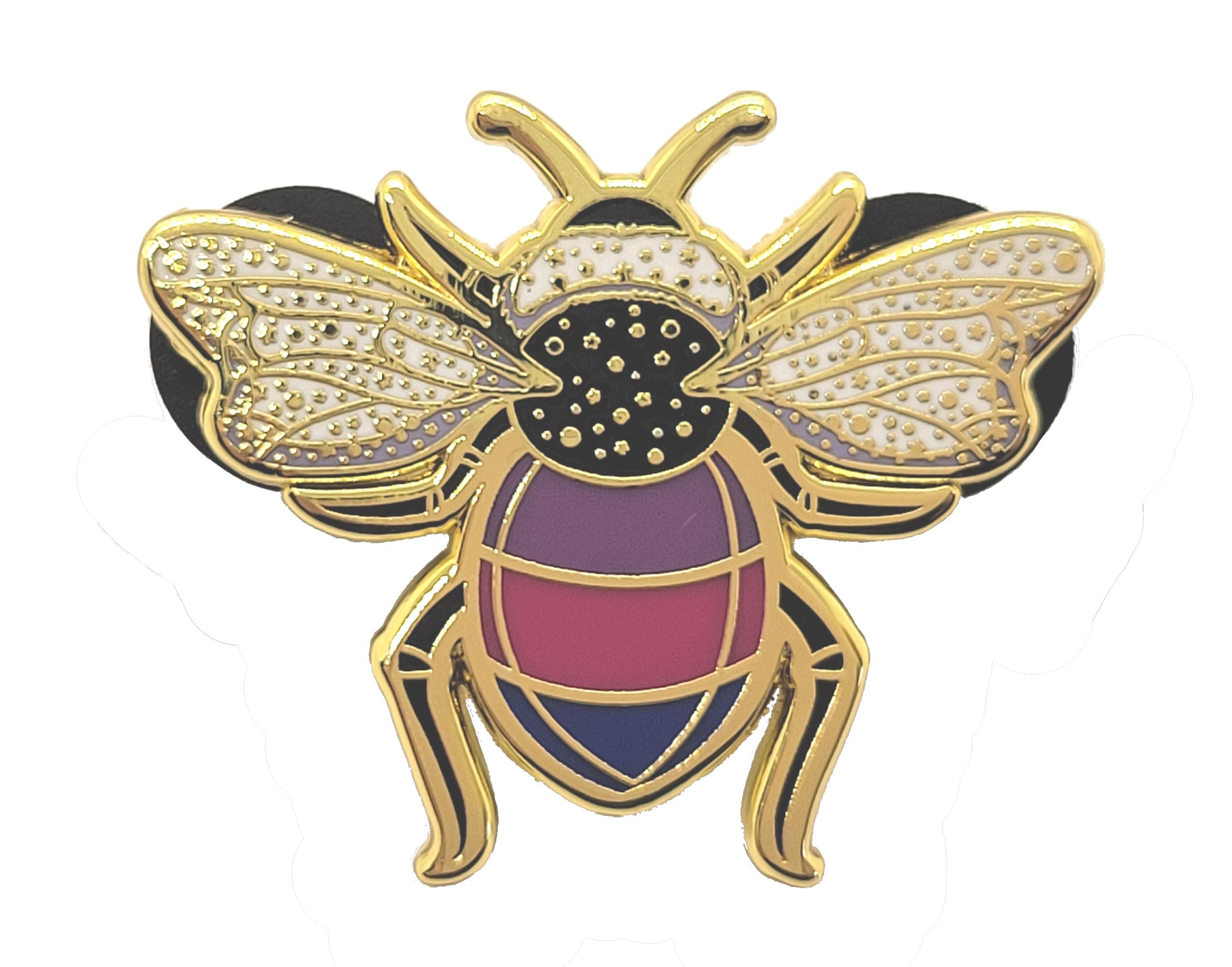 Bisexual Pride Bee Enamel Pin in Bi LGBT+ Flag Colors | Pride Jewelry