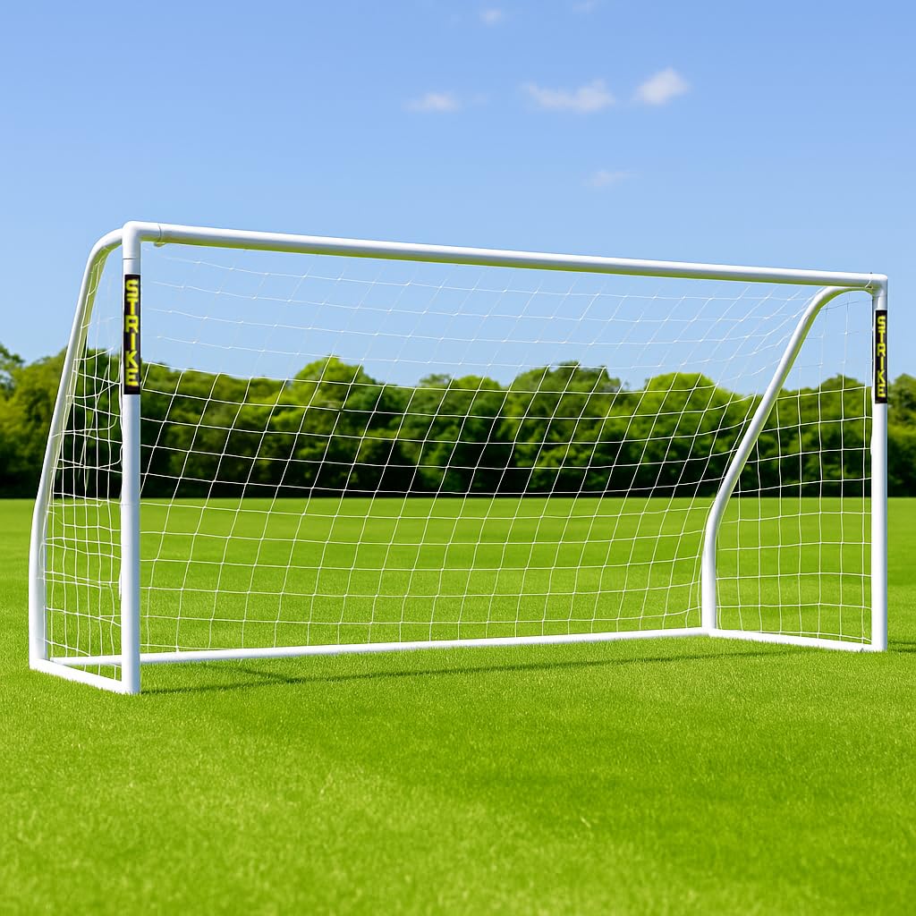 JSH Football Goal | All Weather UPVC Football Goals | Kids Garden Target Net Posts | Easy Assemble | Perfect for Training, Practice & Play | 8ft x 4ft, 8ft x 6ft or 12ft x 6ft