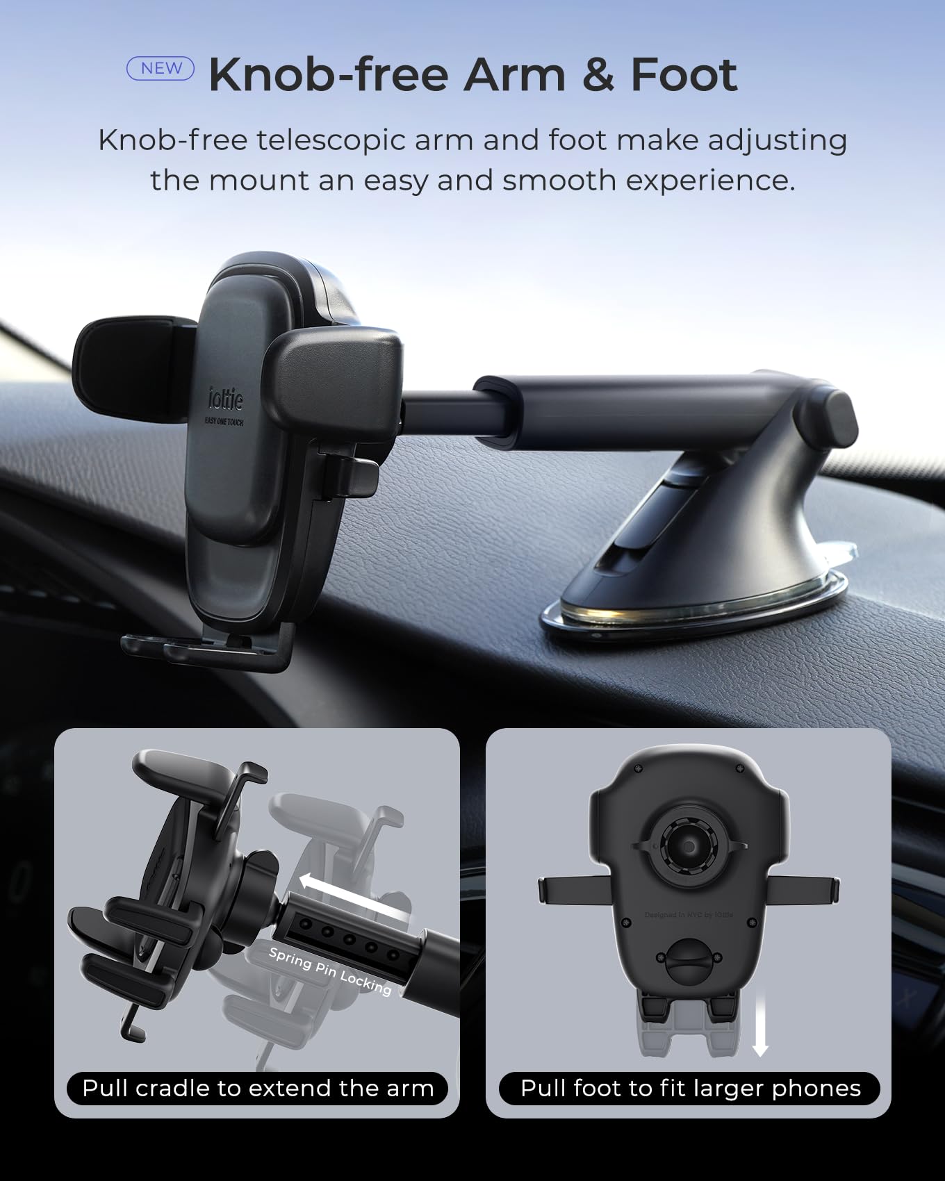 iOttie Easy One Touch 6 - Supporto universale da auto per cruscotto e parabrezza con ventosa per iPhone, Samsung, Google, tutti gli smartphone