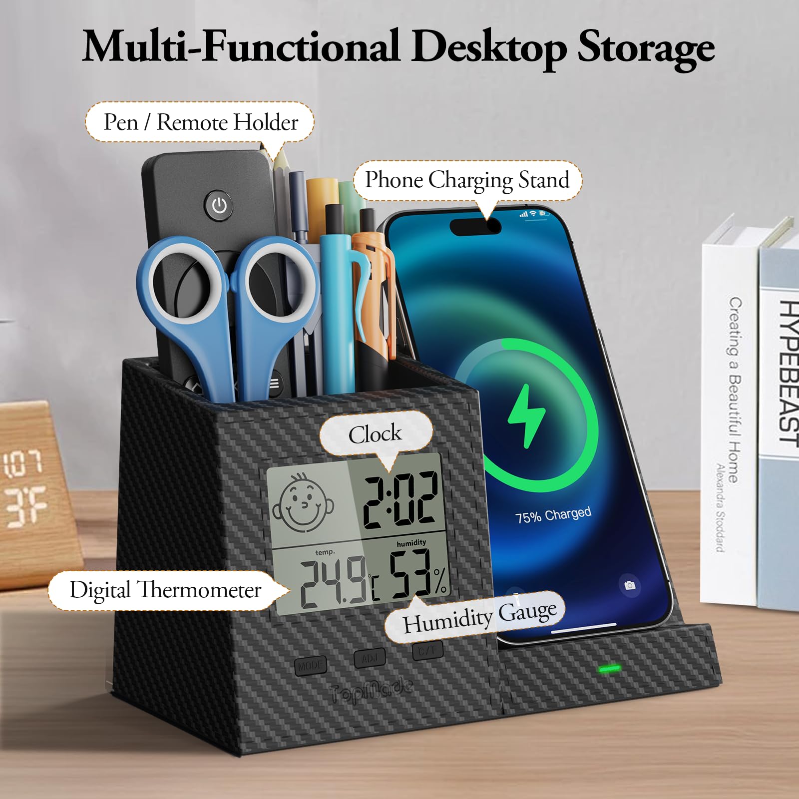 TopMade Wireless Charging Nightstand Organizer Gallery Image