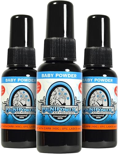 bluntpower 1onza botella de vidrio Ambientador concentrado a base de aceite y aceite para quemador, bebé en polvo (Pack de 3)