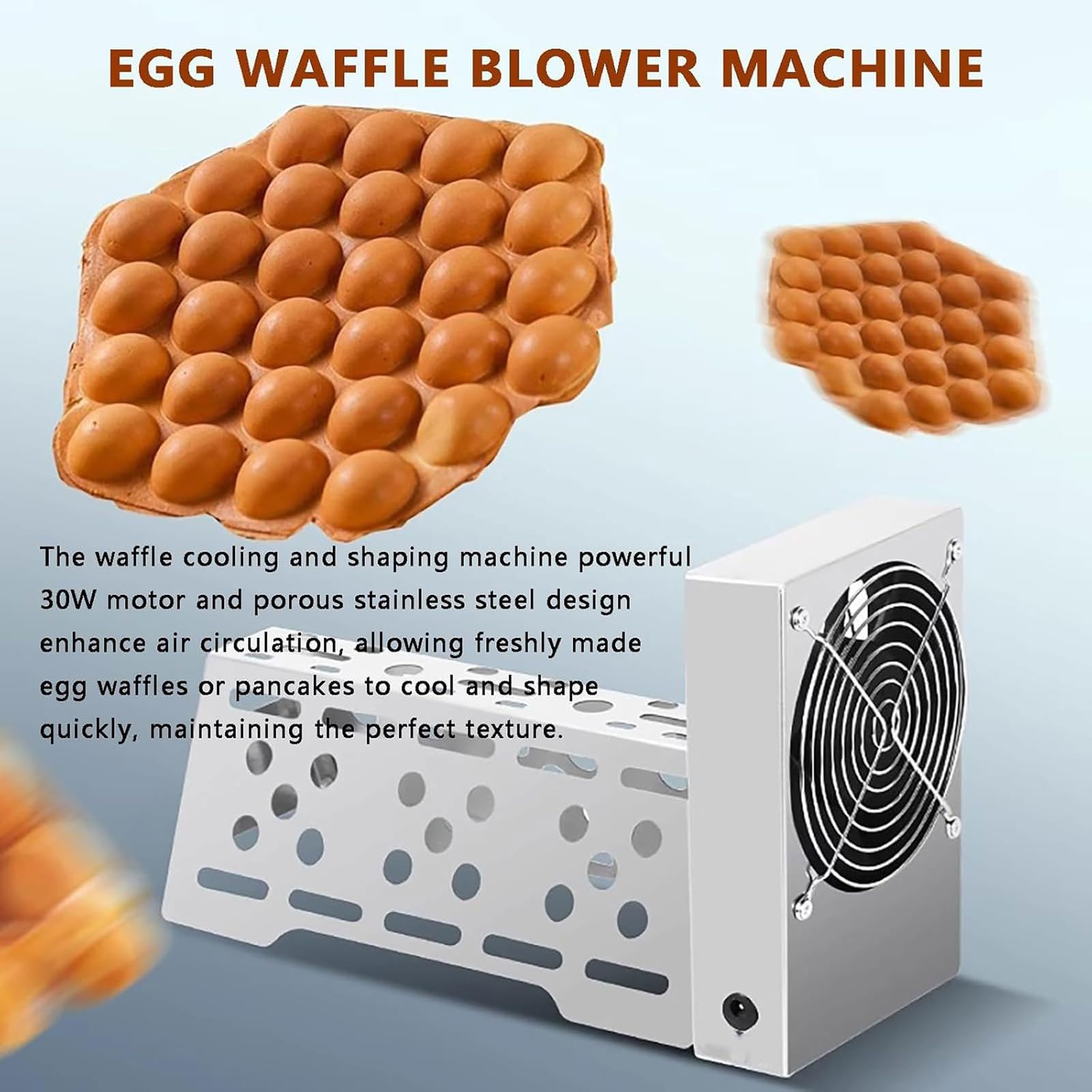 Macchina soffiatrice per Waffle, soffiatrice Automatica per Waffle da 30 W, Ventola di Raffreddamento e modellatrice per Waffle e frittelle di Uova.