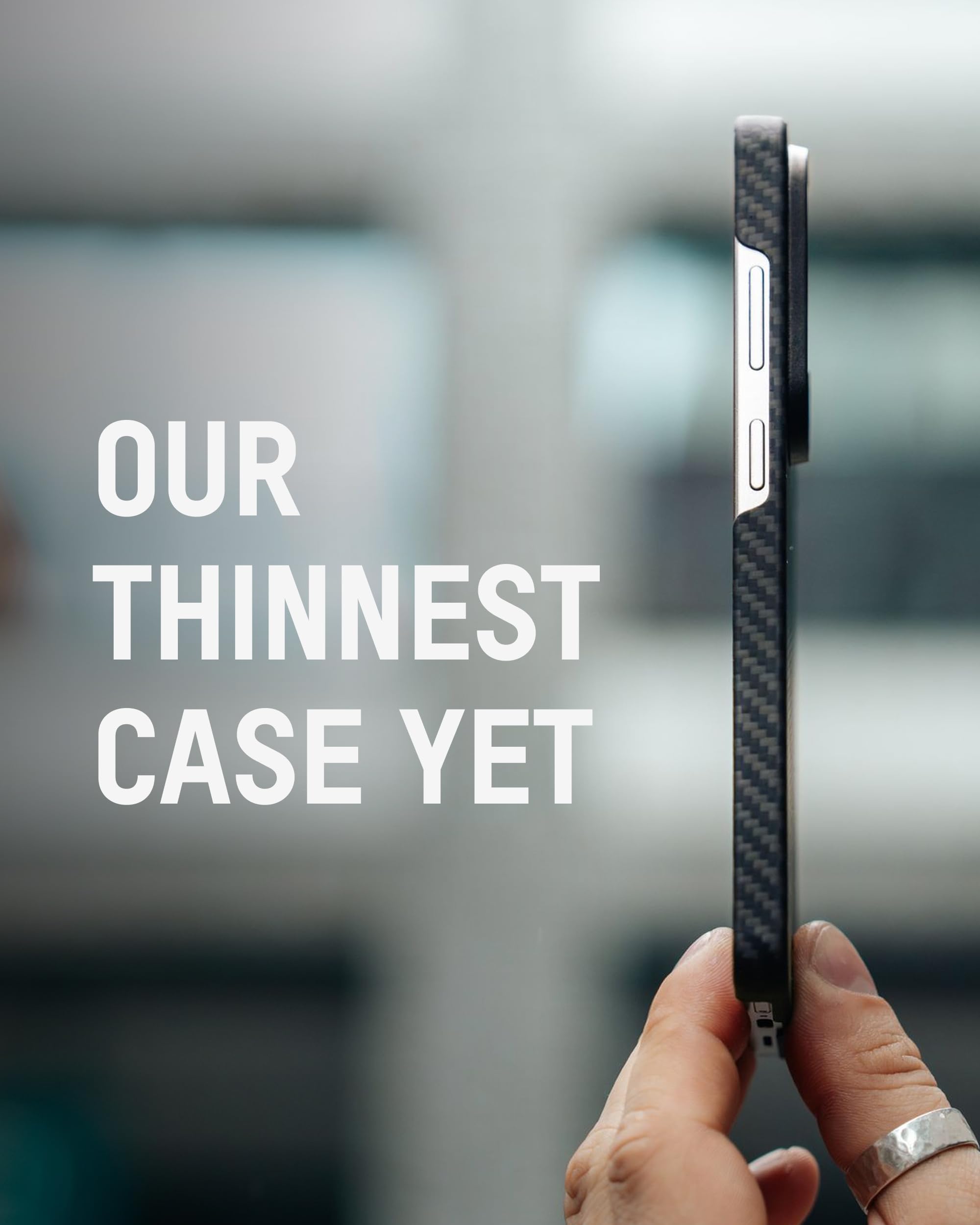 Mous Etui do iPhone'a 17 Pro, smukłe, kompatybilne z MagSafe - super cienkie - magnetyczne etui na telefon kompatybilne z iPhone 17 Pro, włókno węglowe, czarne