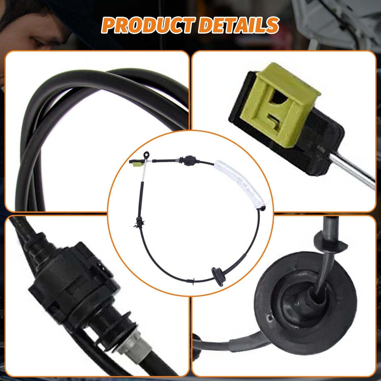 7L5Z-7E395-B Automatic Transmission Shift Cable Compatible with Ford Ranger 2007-2011, Shifter Control Cable Replace 7L5Z7E395B 7L5P-7E395-A