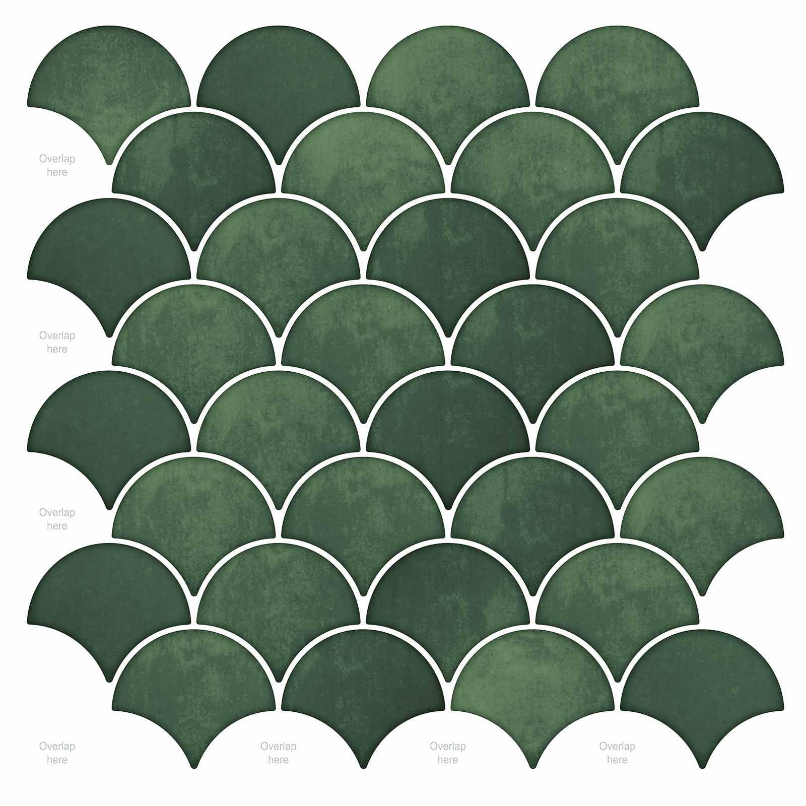 Azulejos de escamas de pescado, 50 unidades, color verde oscuro, 30 x 30 cm, autoadhesivas, resistentes al agua, material de manualidades para decoración de bricolaje, diseño creativo, fácil