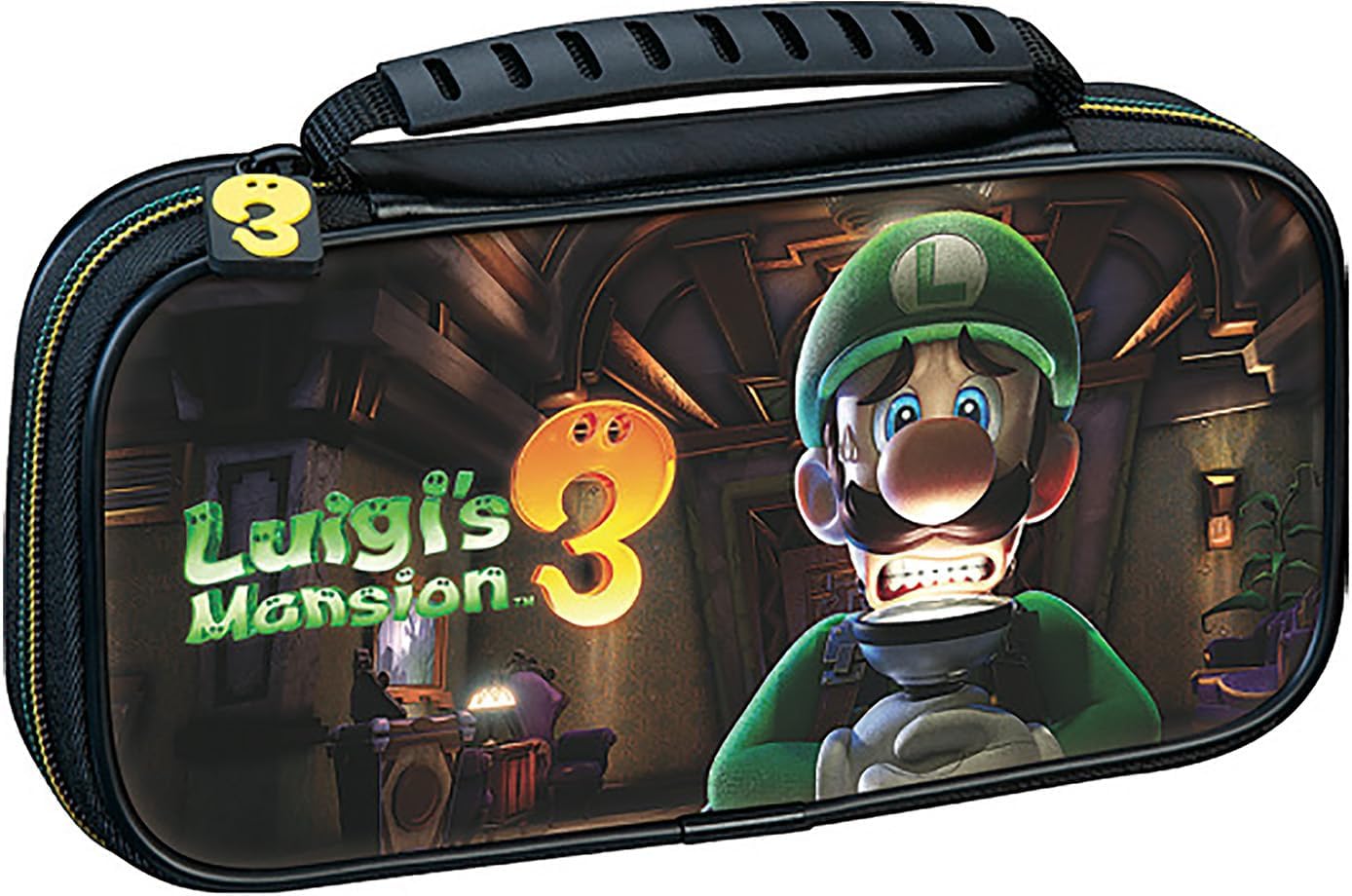 Game Traveler Nintendo Switch Lite Luigi Case - Adjustable Viewing Stand & Game Case Storage, Protective Vinyl Hard Shell Case with Deluxe Carry Handle - Official Licensed Nintendo Switch Lite Case