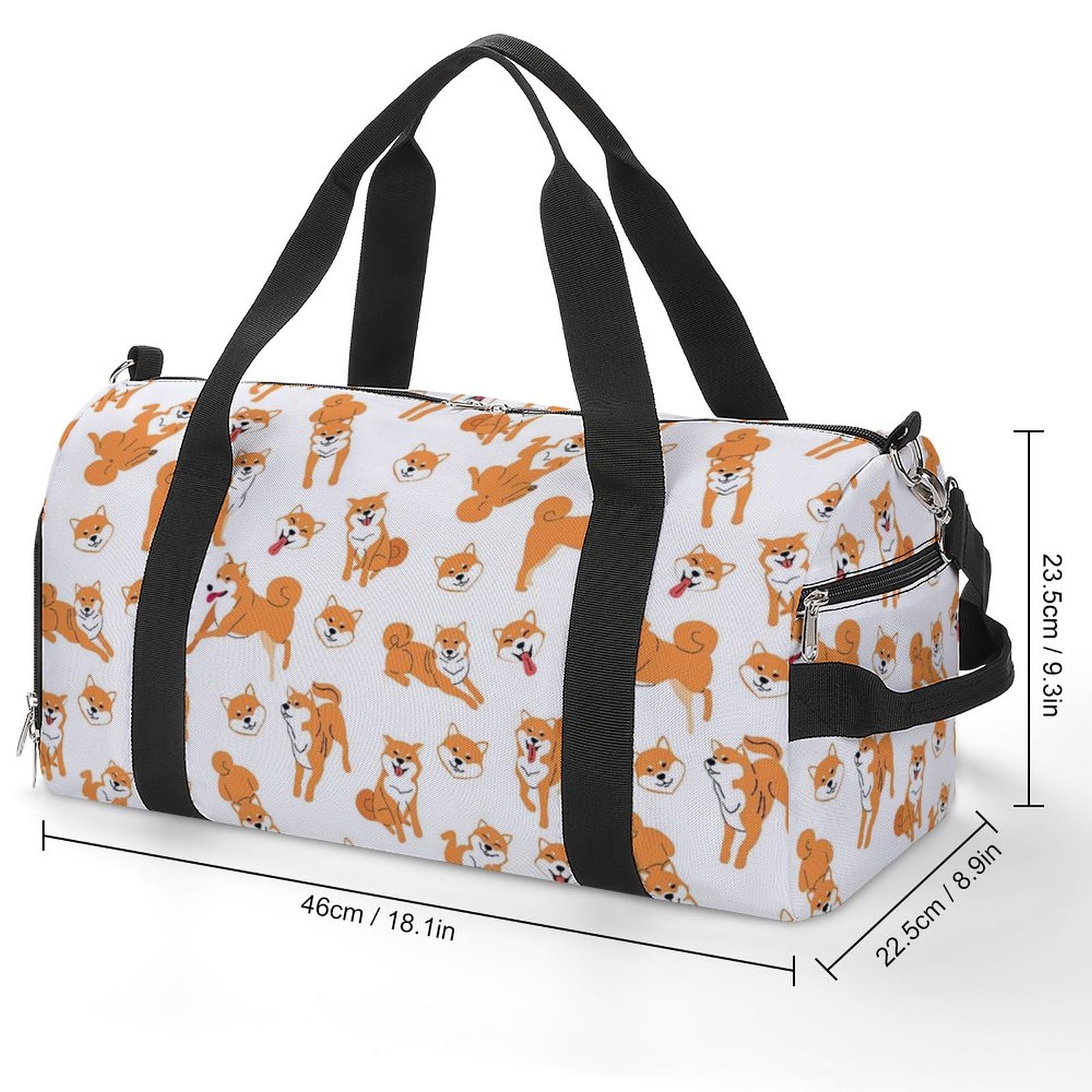 Amazon.co.jp: スポーツバッグ 柴犬 犬柄 ボストンバッグ ジムバック